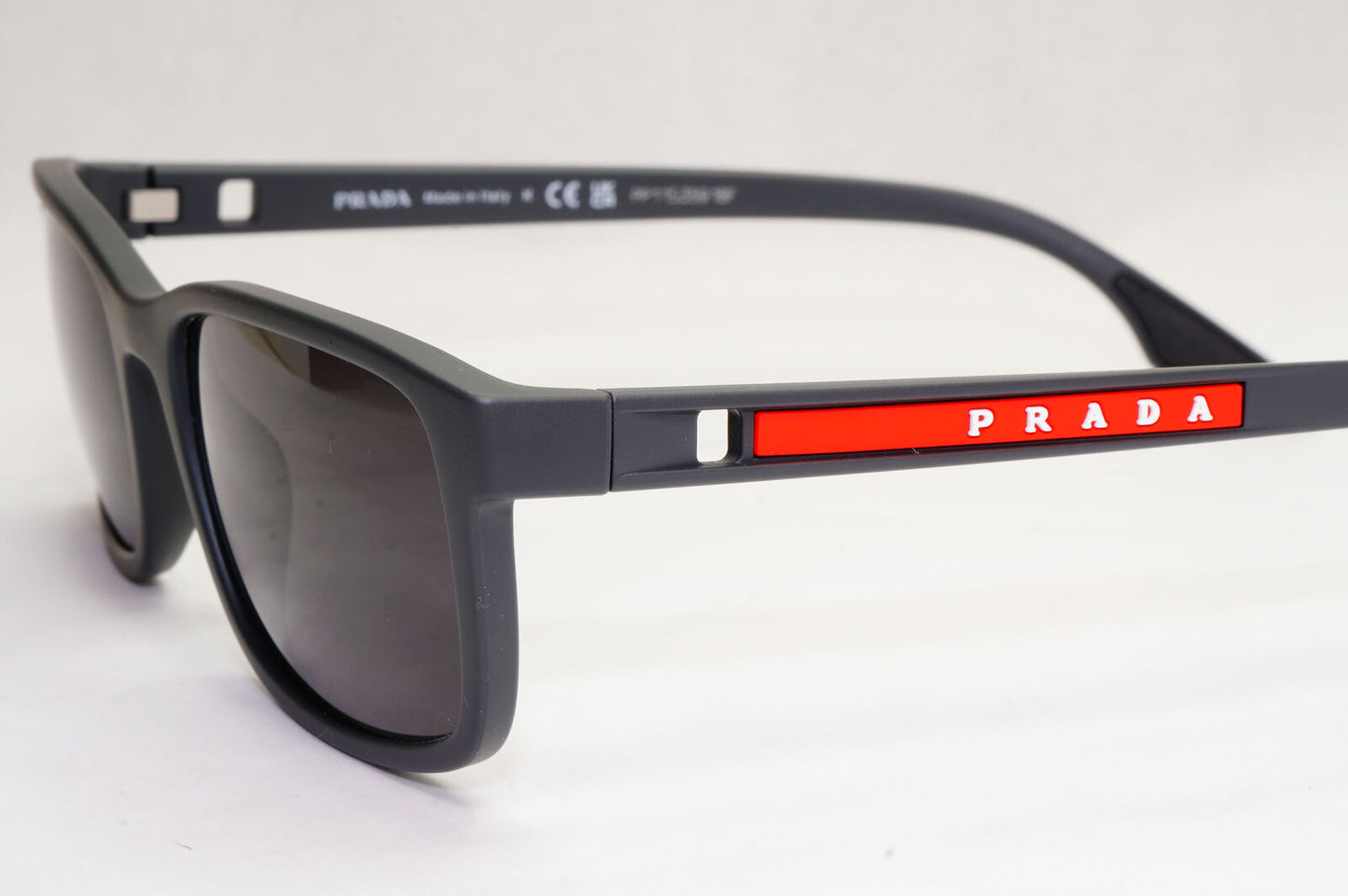 Prada Sunglasses Grey Rubber Matte Square Black PS09OV VPS 09O UFK-1O1 55mm