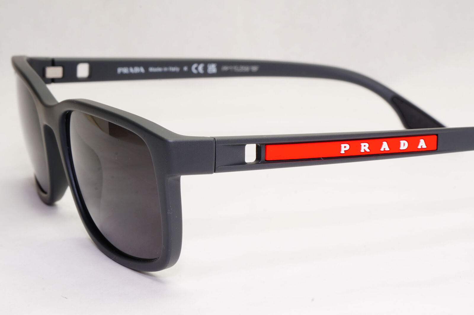 Prada Sunglasses Grey Rubber Matte Square Black PS09OV VPS 09O UFK-1O1 55mm