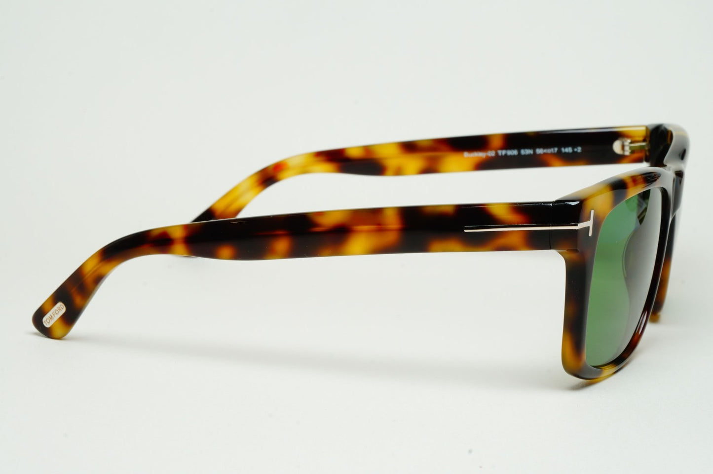 Tom Ford Sunglasses Buckley-02 Brown Tortoise Green Square FT0906 TF 906 53N