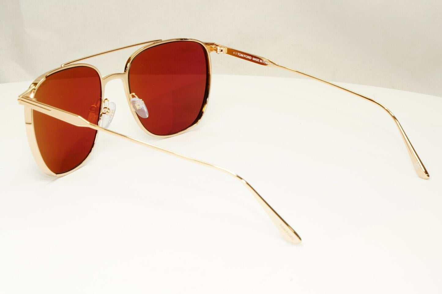 Tom Ford Gold Maroon Red Sunglasses Metal Square Pilot Kip TF 692 28S [B] 38998