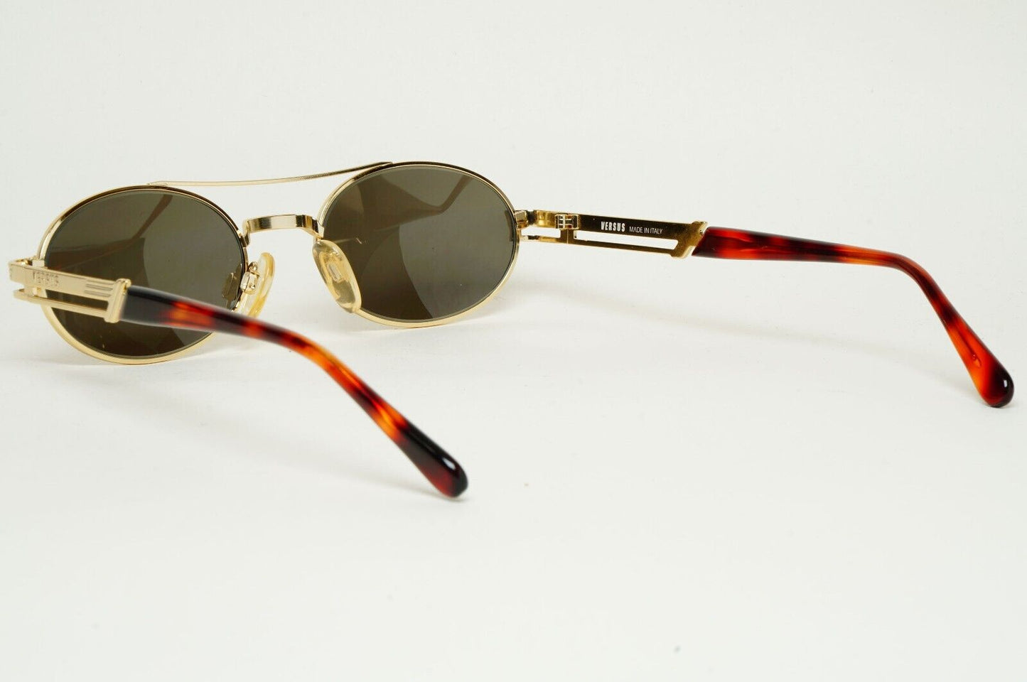 Versus Sunglasses 1996 by Gianni Versace Vintage Gold Grey Oval MOD F23 COL 030