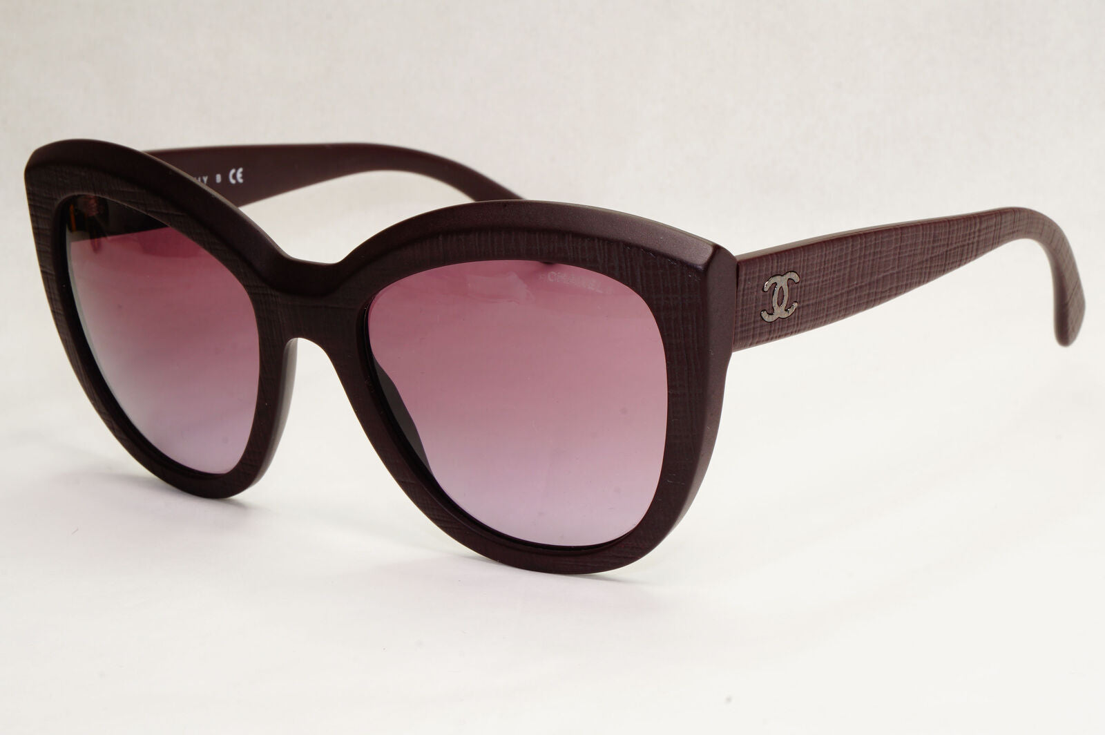 Chanel Sunglasses Dark Burgundy Maroon Tweed Pattern 5332 c.1461/S1 120124