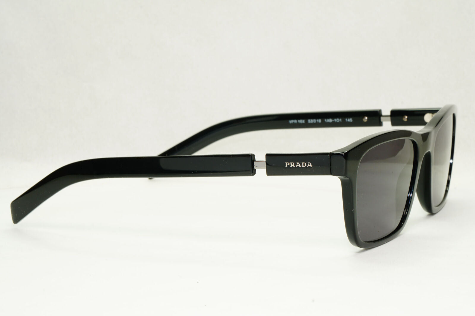 Prada Sunglasses Black Square Glossy Mens Fashion PR16XV VPR 16X 1AB-1O1 53mm
