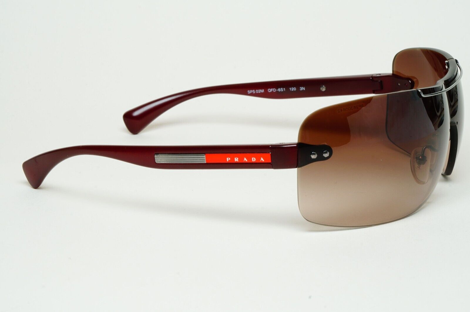Prada Sunglasses 2007 Vintage Rare Brown Shield PS02MS SPS 02M QFD-6S1 060125