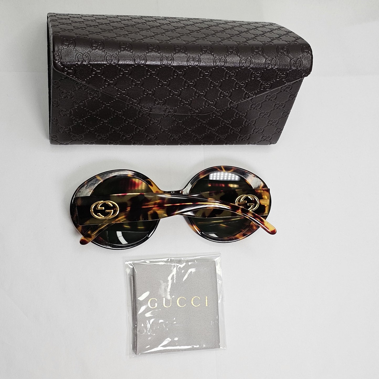 Gucci Sunglasses 2005 Vintage Round Brown Green Tortoise GG 2410/S 02Y 140124