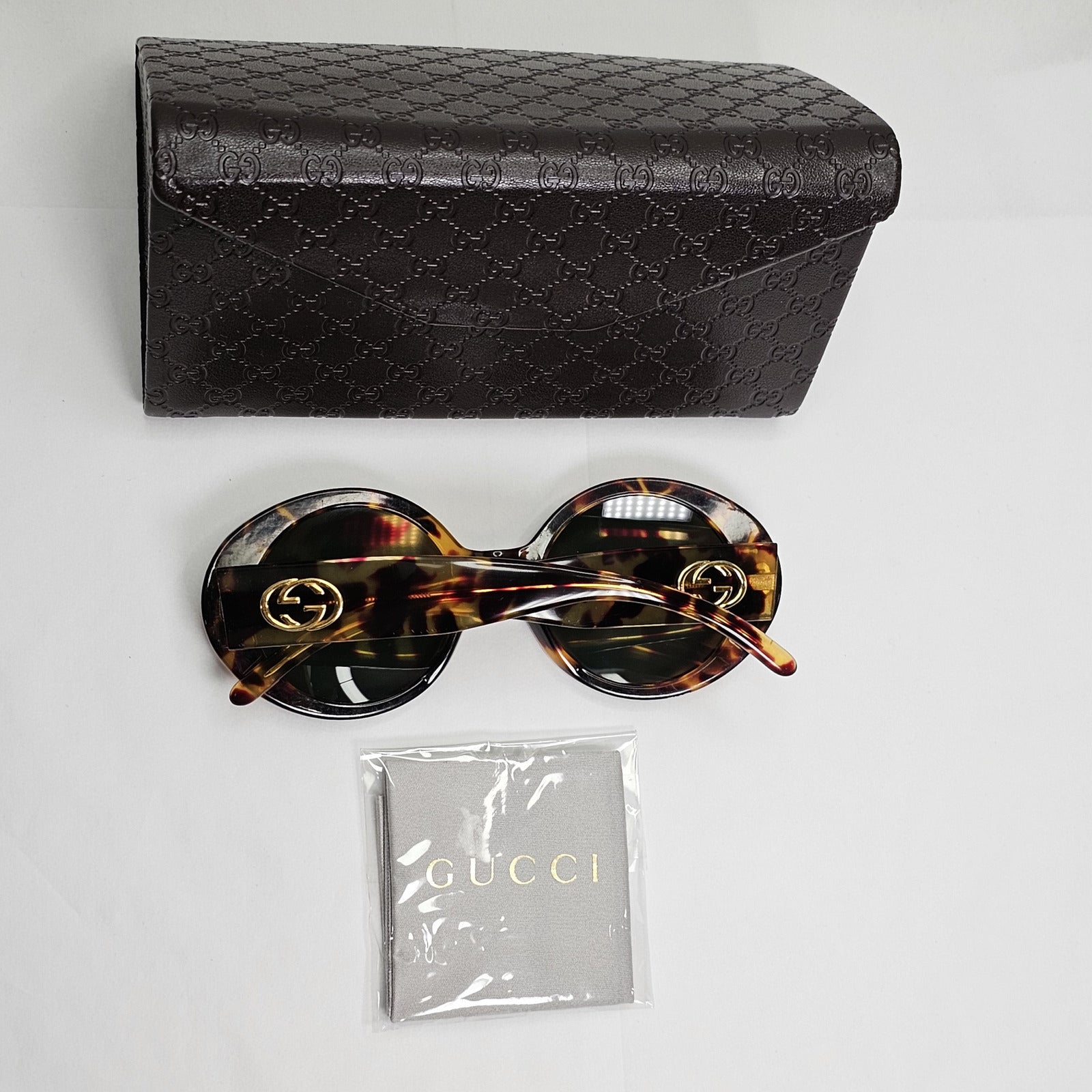 Gucci Sunglasses 2005 Vintage Round Brown Green Tortoise GG 2410/S 02Y 140124