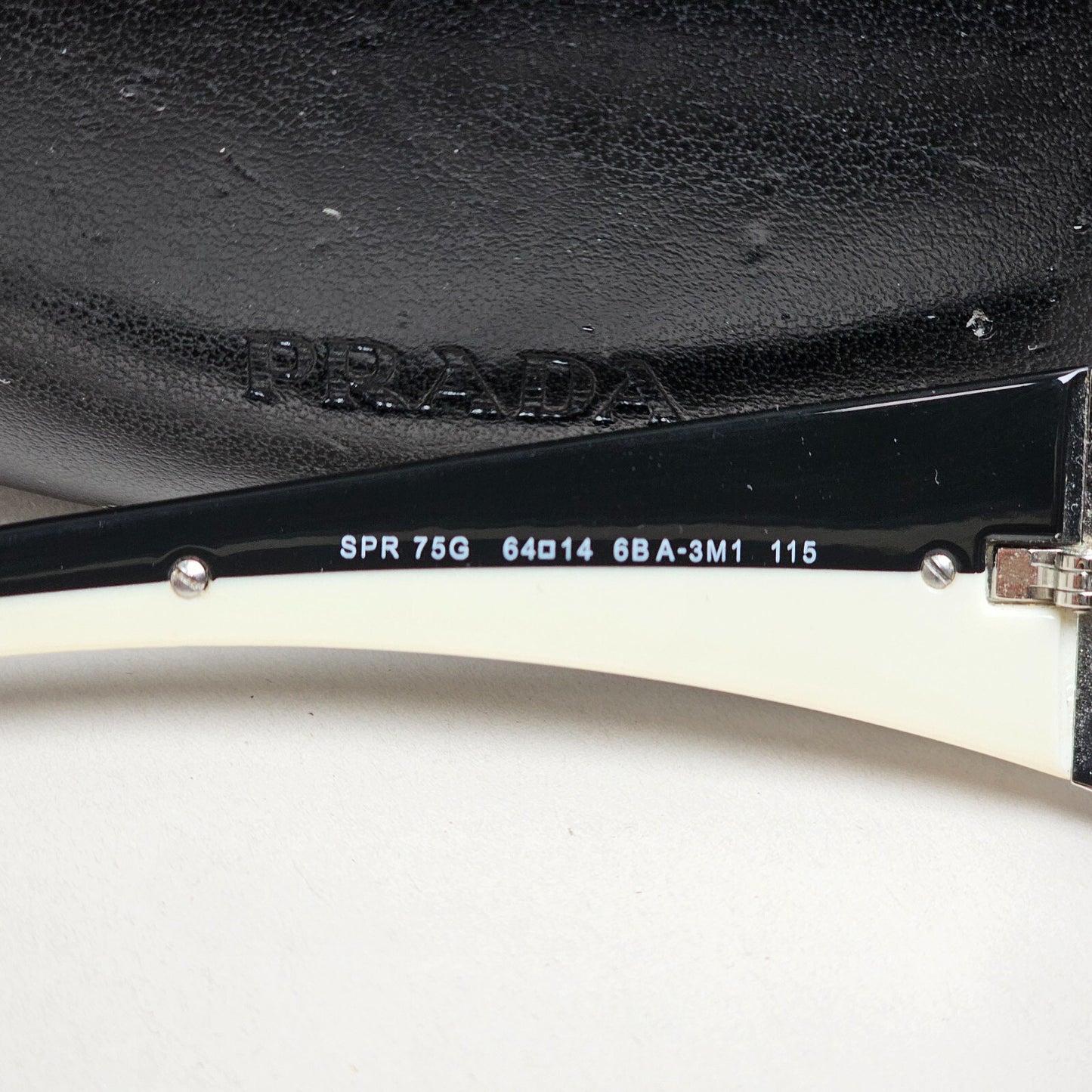 Prada Sunglasses 2006 Vintage Pilot Black Silver PR75GS SPR 75G 6BA-3M1 130225