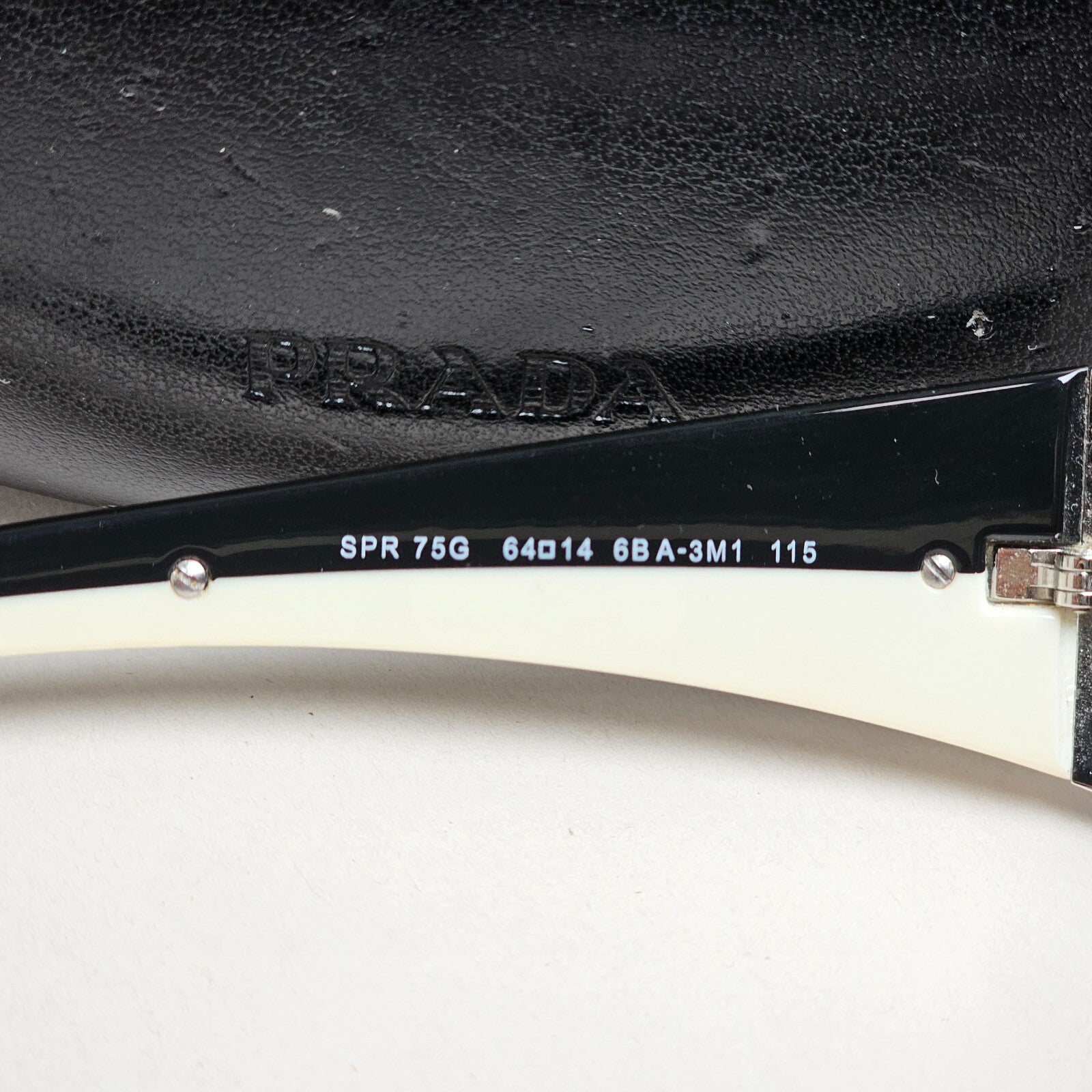 Prada Sunglasses 2006 Vintage Pilot Black Silver PR75GS SPR 75G 6BA-3M1 130225