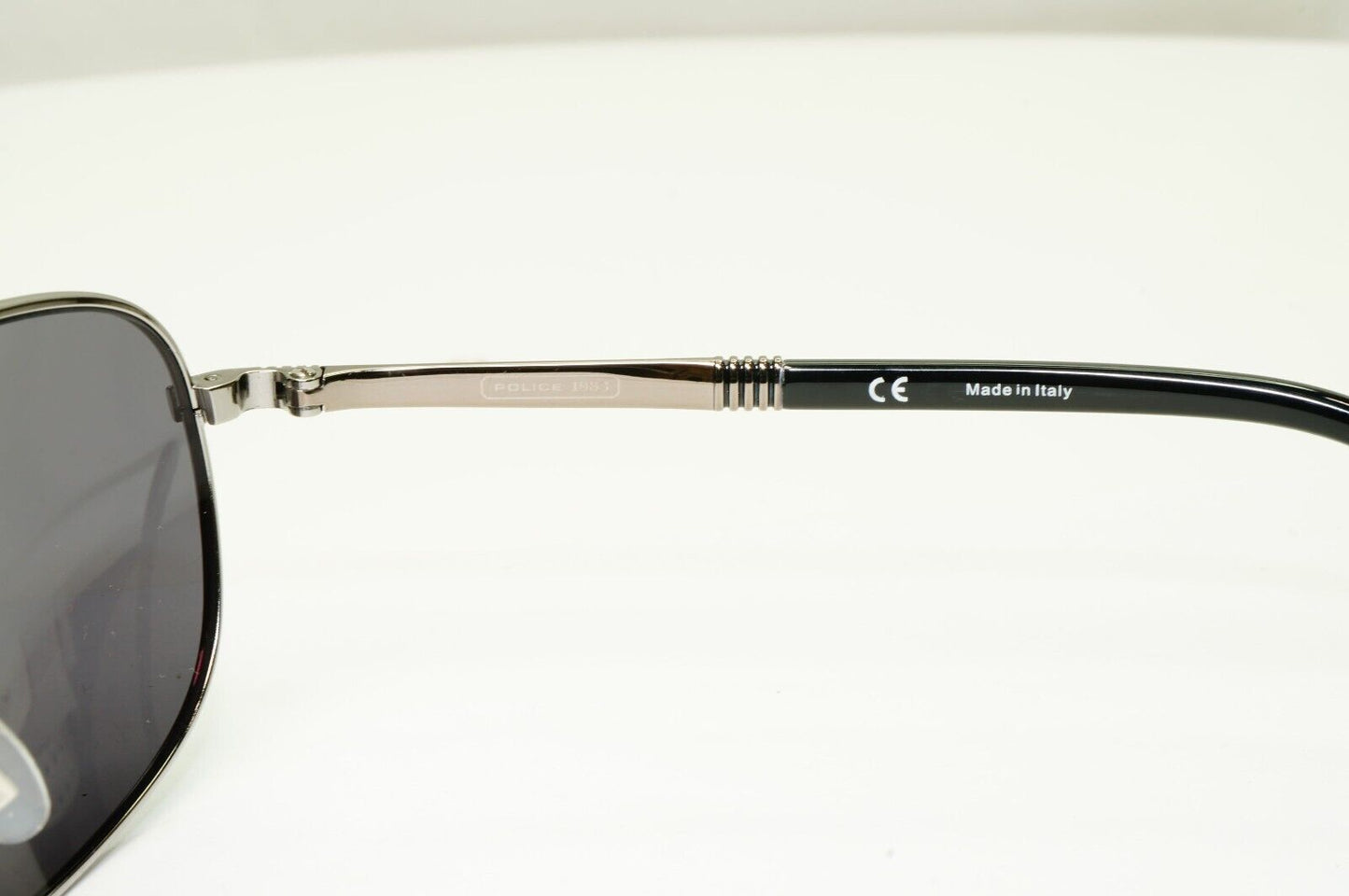 Police Silver Black Sunglasses Pilot Brow Bar Origins 45 SPL D44 COL 0508 62mm