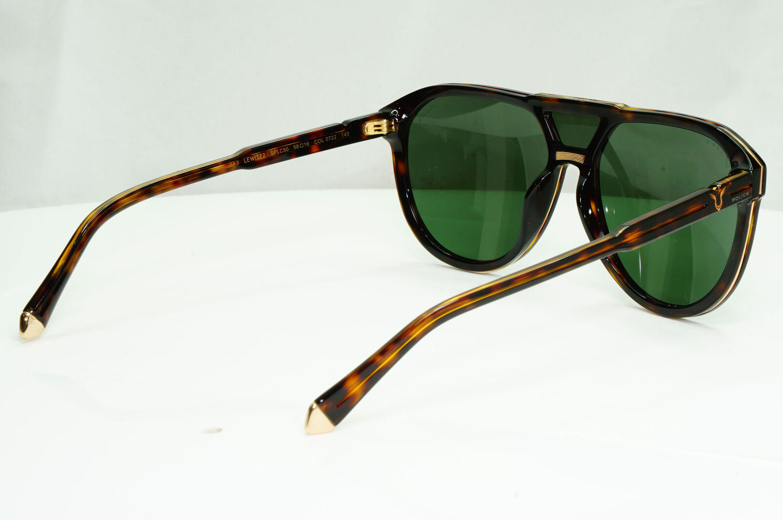 Police Lewis Hamilton F1 Sunglasses Brown Green Tortoise Pilot SPL C50 COL 0722
