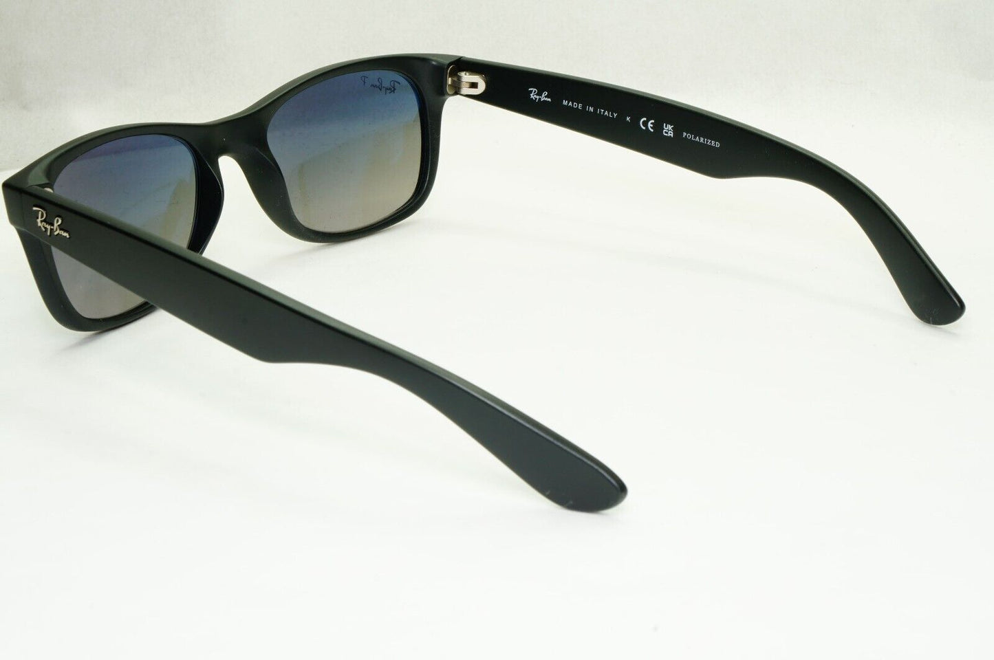 Ray-Ban Sunglasses Polarised New Wayfarer Black Matte Blue RB 2132 601-S/78 52mm