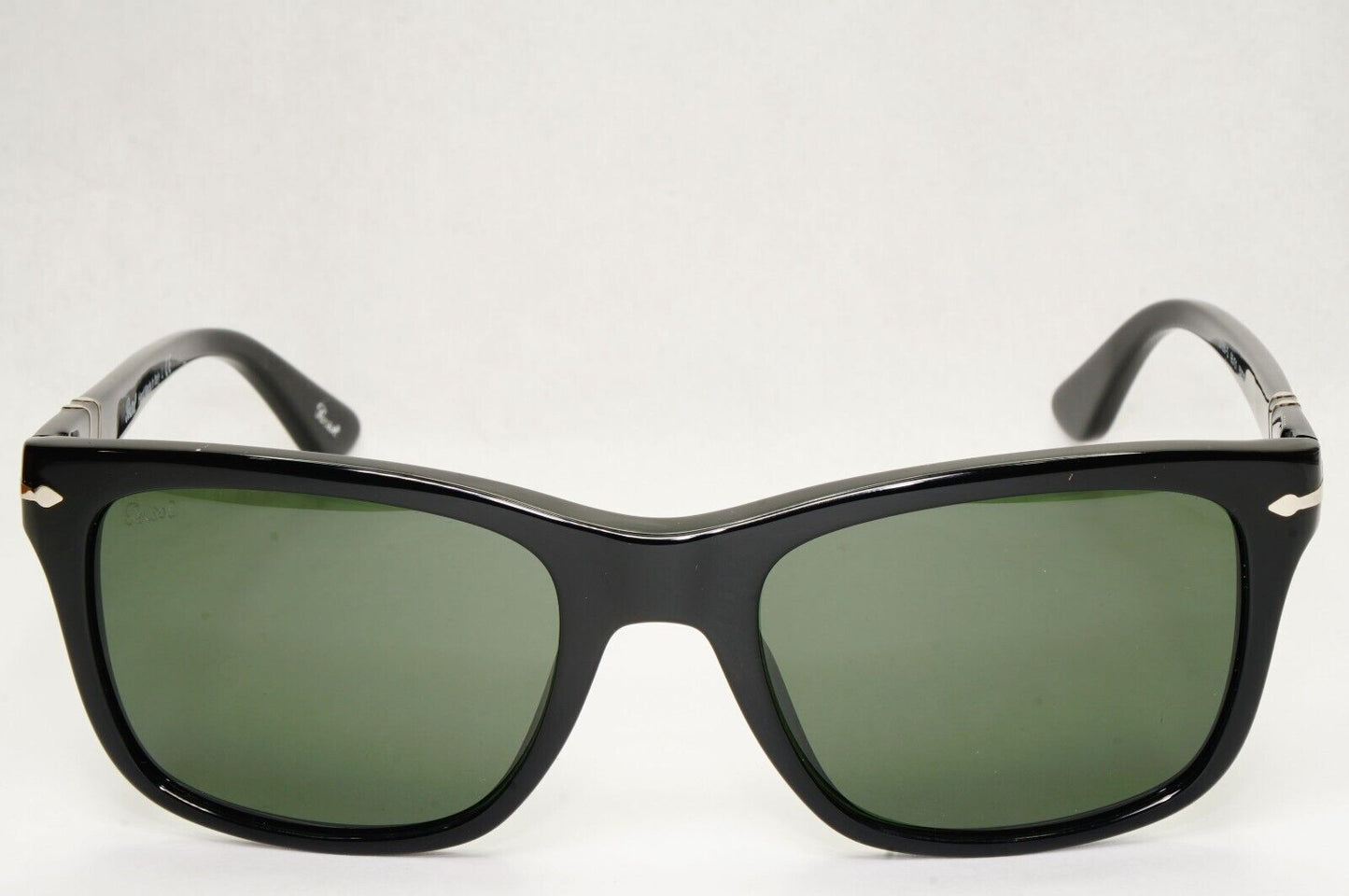 Persol Sunglasses 2015 Black Glossy Square Green Grey 3135-S 95/31 52mm