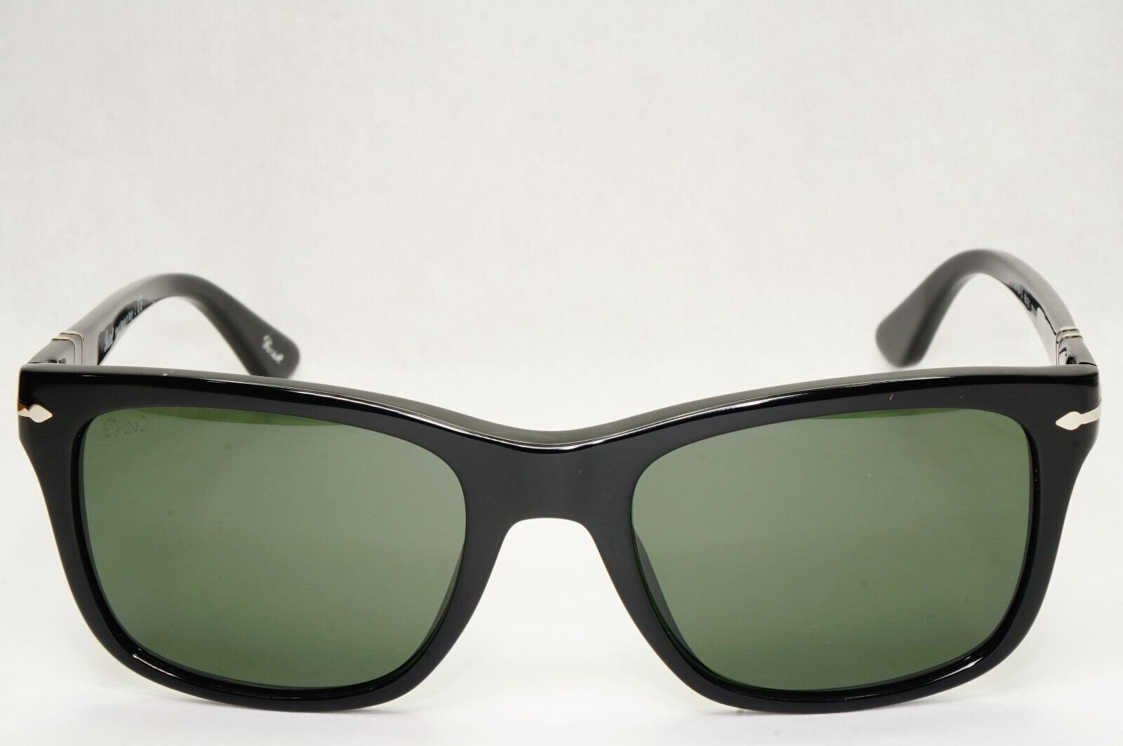 Persol Sunglasses 2015 Black Glossy Square Green Grey 3135-S 95/31 52mm