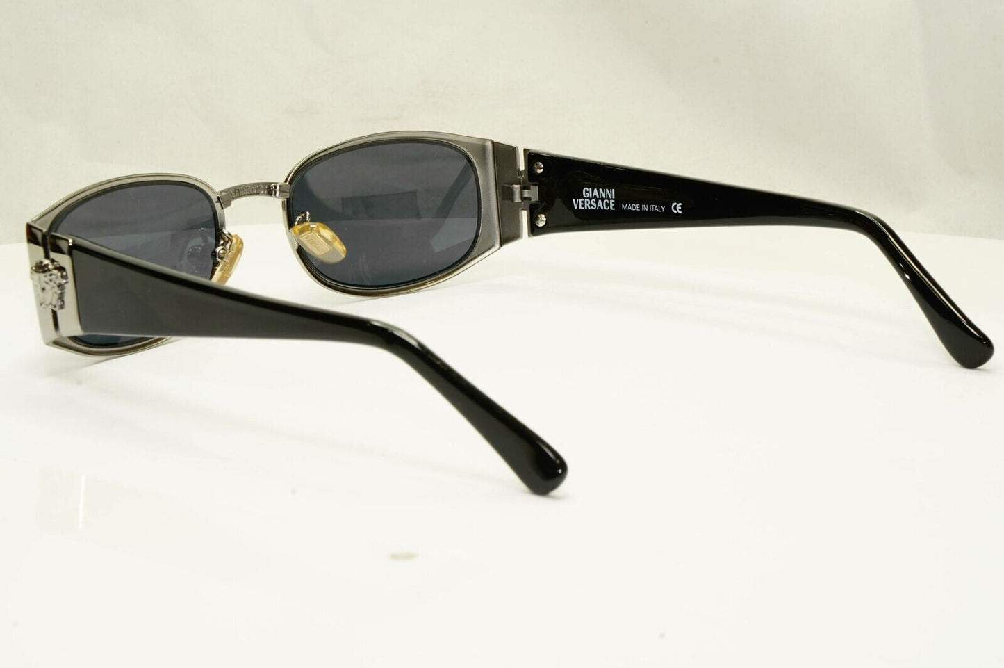 Gianni Versace 1996 Vintage Silver Black Medusa Metal Sunglasses MOD X31 COL 029