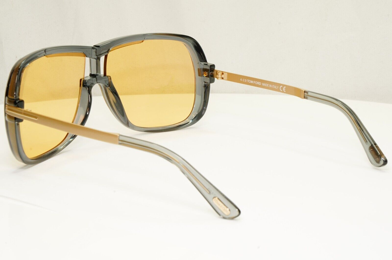 Tom Ford Sunglasses Caine Grey Gold Ochre Yellow Square Caine FT0800 TF 800 20E