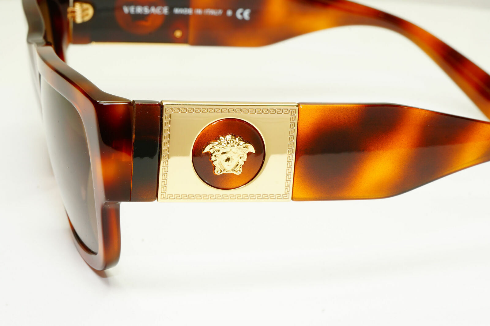 Versace Sunglasses Gold Medusa Large Brown Havana Tortoise Mens 4406 5217/73