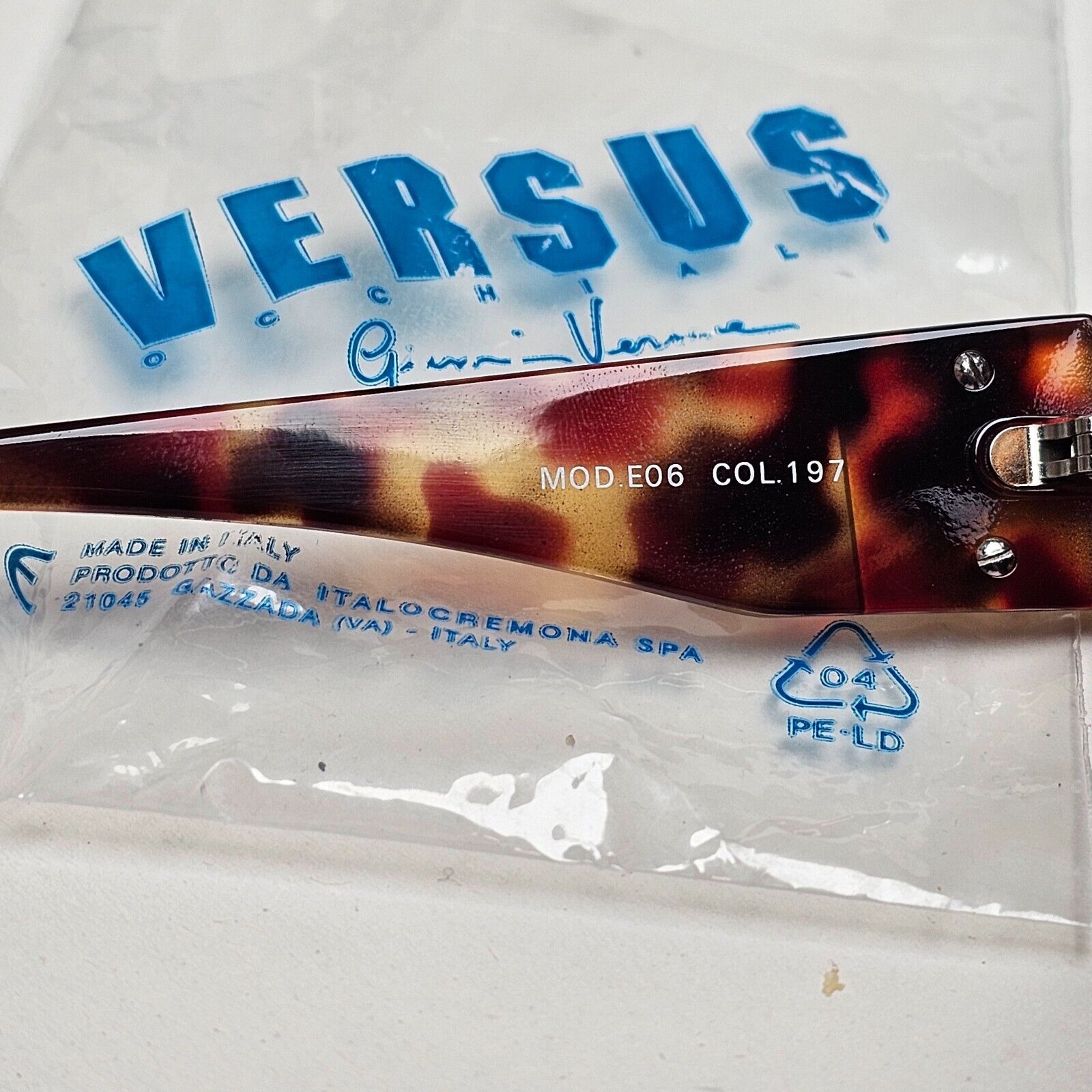 Versus Sunglasses 1996 by Gianni Versace Vintage Gold Lion Brown MOD E06 COL 197