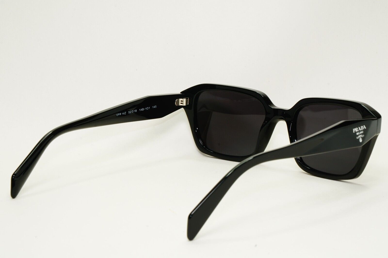Prada Sunglasses Symbole Glossy Black Square PR14ZV VPR 14Z 1AB-1O1 52mm