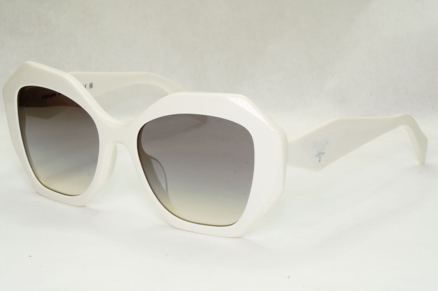 Prada Sunglasses White Symbole Triangle Square Grey PR16WFS SPR 16W-F 142-130