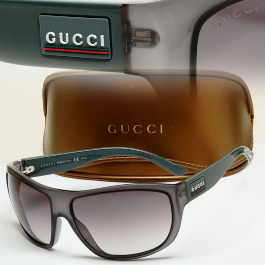 Gucci Sunglasses 2006 Vintage Grey Wrap Green GG 1632/S MFBN3 100225