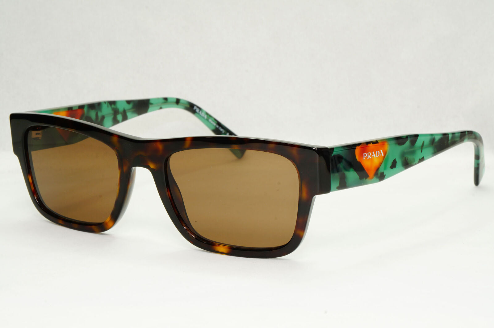Prada Sunglasses Brown Lens Green Havana Tortoise PR15YV VPR 15Y 23B-1O1 52mm