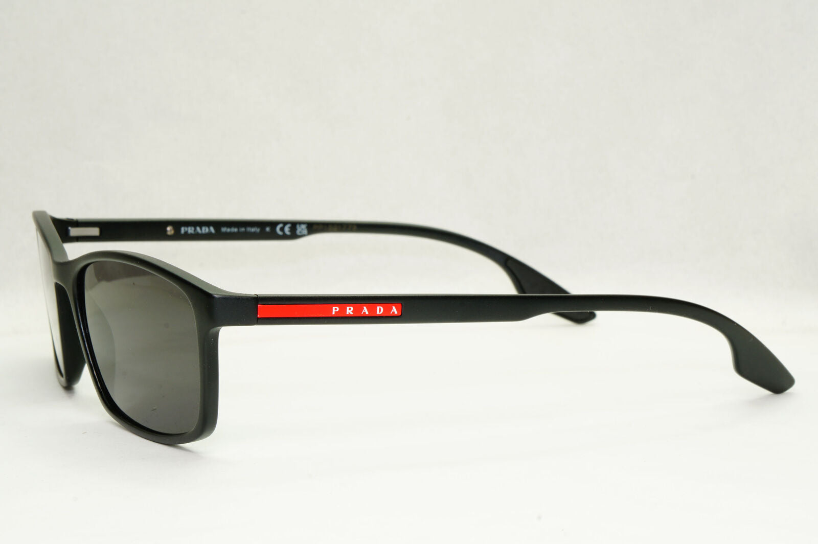 Prada Sunglasses Black Rectangle Square Matte PS04MV VPS 04M 1AB-1O1 56mm