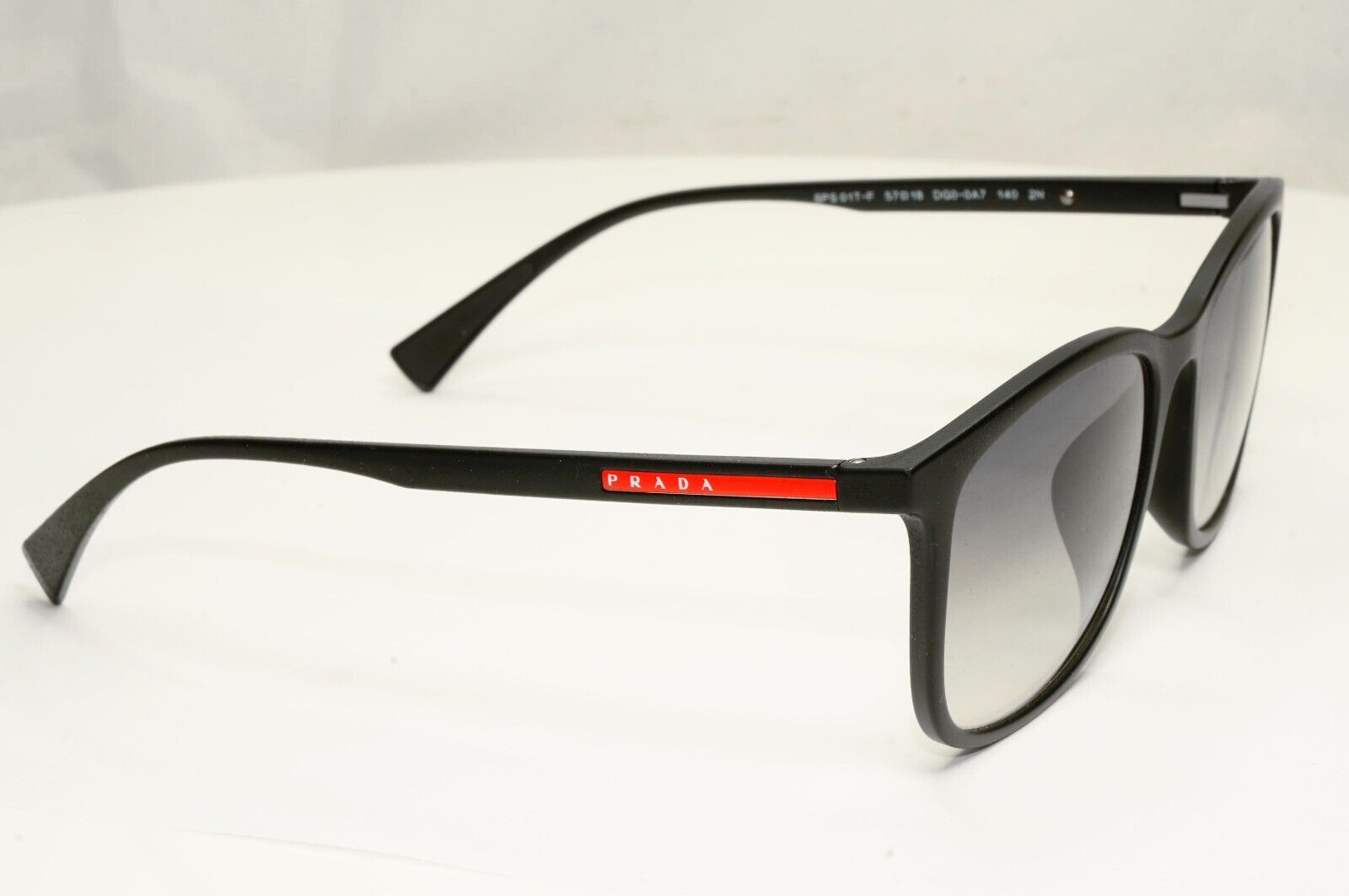 Prada Black Sunglasses Square Grey Gradient Lightweight PS01TS SPS 01T F DG0-0A7