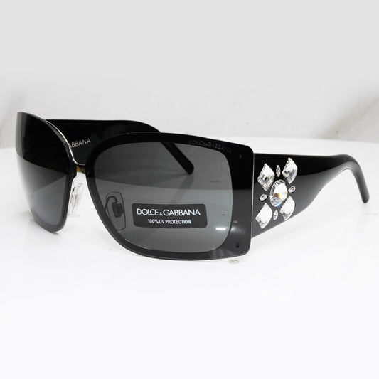 Authentic DOLCE & GABBANA Womens Vintage Sunglasses CRYSTAL DG 2044 130/87 29344