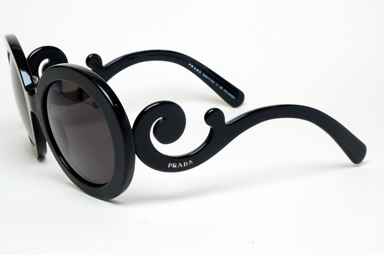 Prada Sunglasses Baroque Swirl Round Black PR27NS SPR 27N 1AB-5W1 060125
