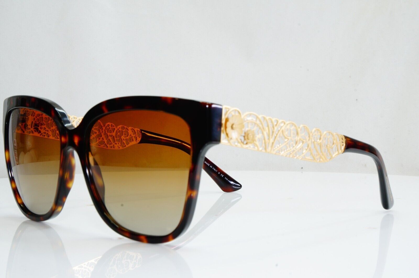 Dolce & Gabbana Sunglasses Polarized Ornate Gold Flowers DG 4212 502/T5 28201