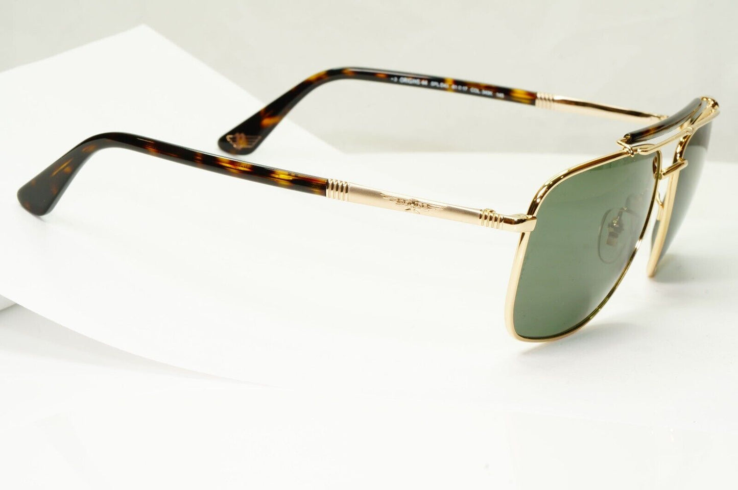 Police Gold Green Sunglasses Pilot Brow Bar Origins 44 SPL D43 COL 349K 61mm