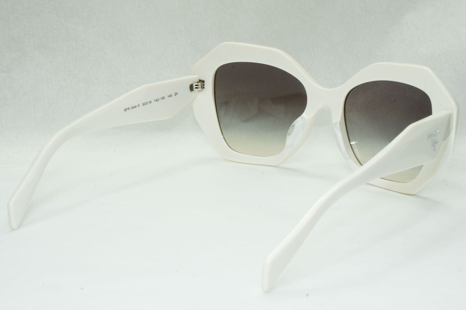 Prada Sunglasses White Symbole Triangle Square Grey PR16WFS SPR 16W-F 142-130
