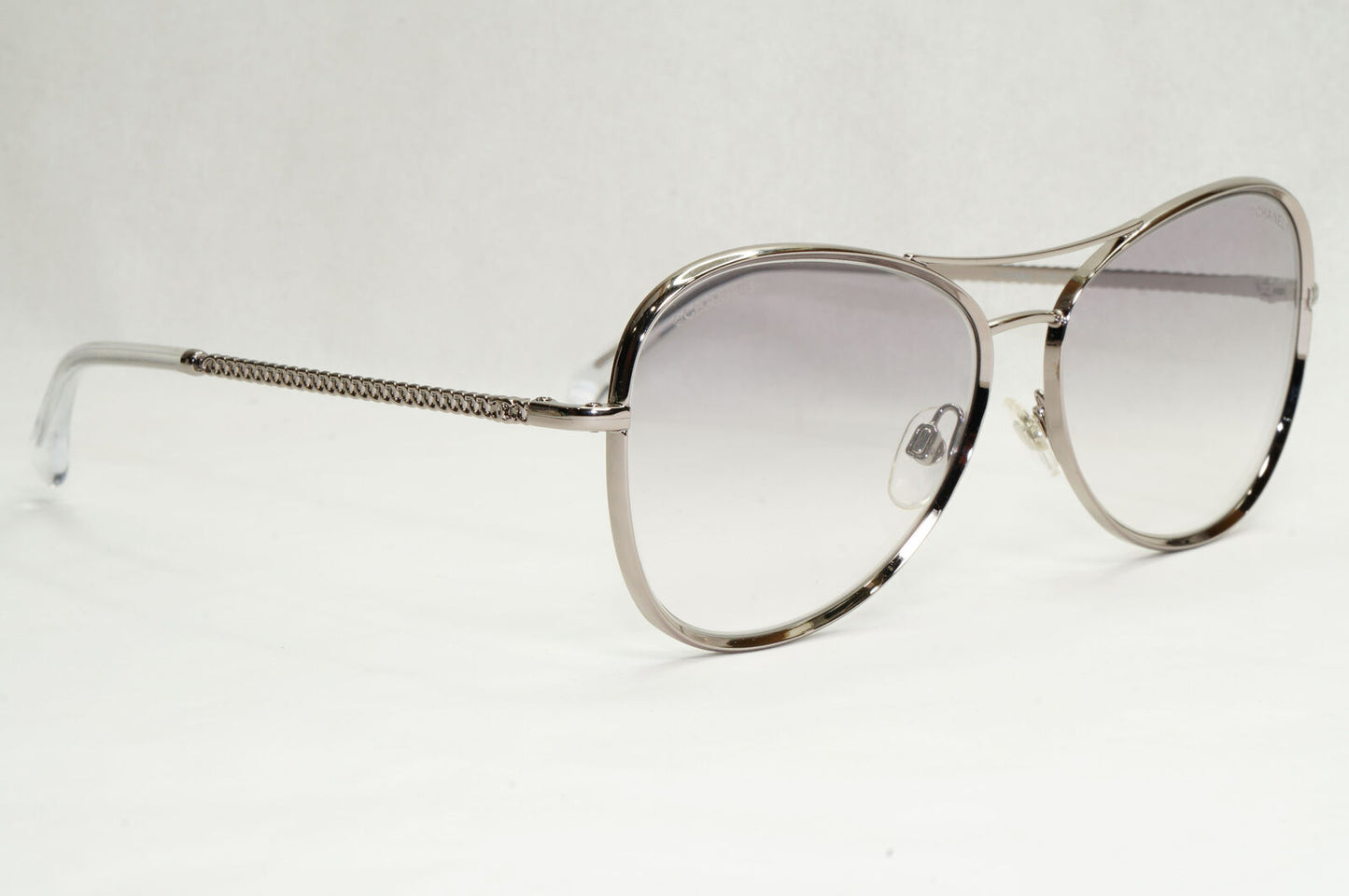 Chanel Sunglasses Silver Grey Gradient Metal Chain 2181-S c.168 56mm Cat 1