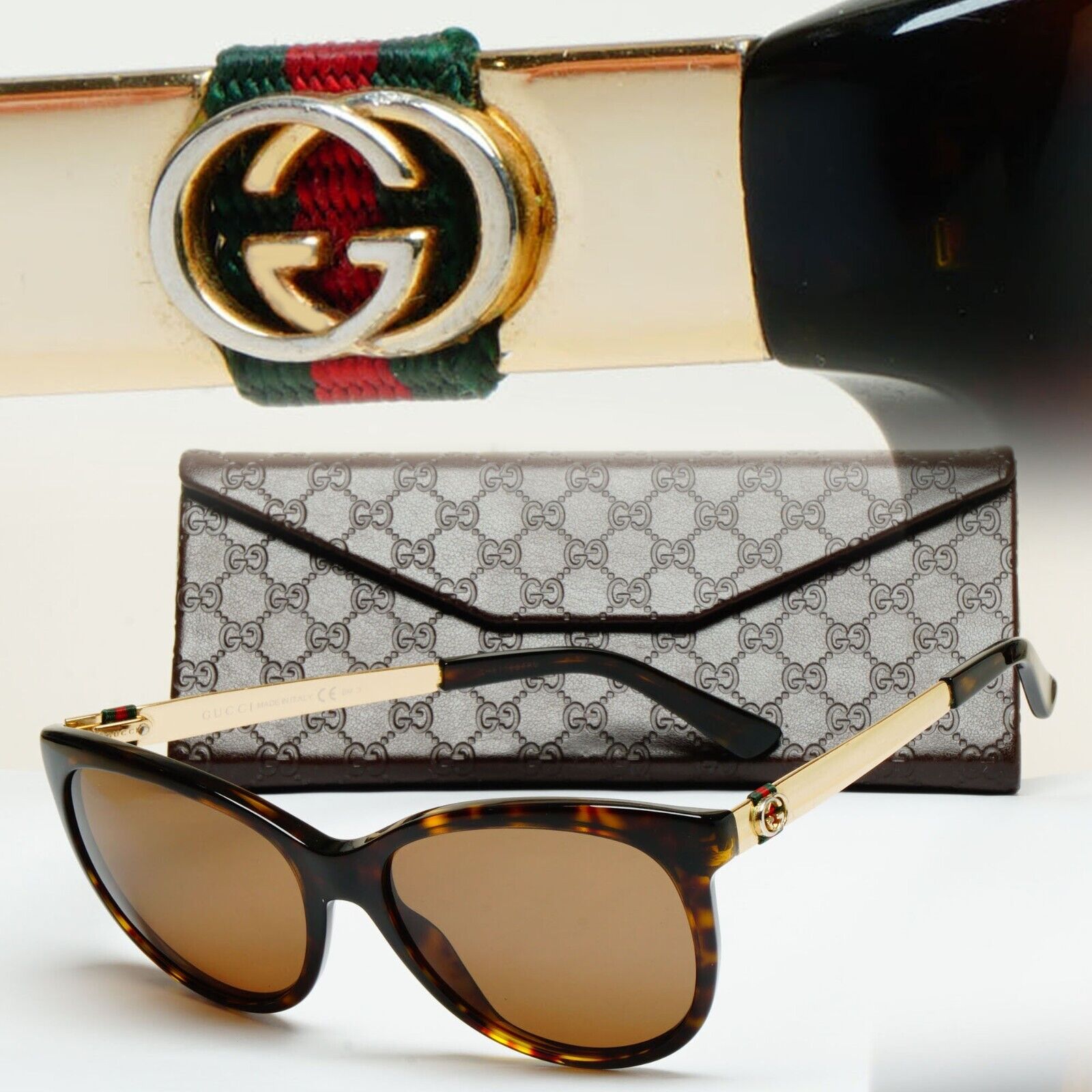Gucci Sunglasses 2012 Vintage Ribbon Gold Brown GG 3784/S ANTHA 120125