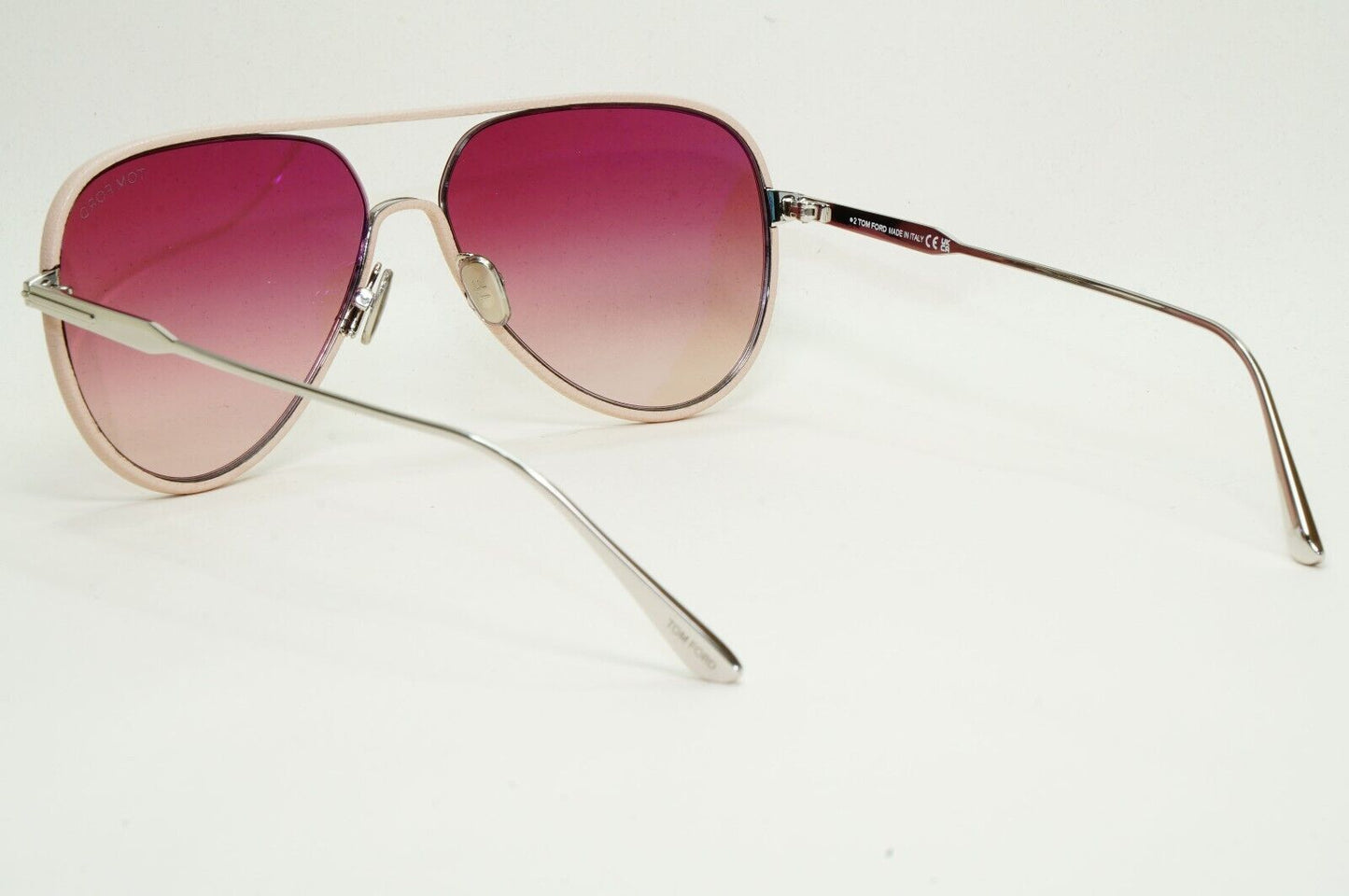 Tom Ford Sunglasses Jessie-02 Leather Pilot Silver Brown FT1016 TF 1016 18Z 60mm