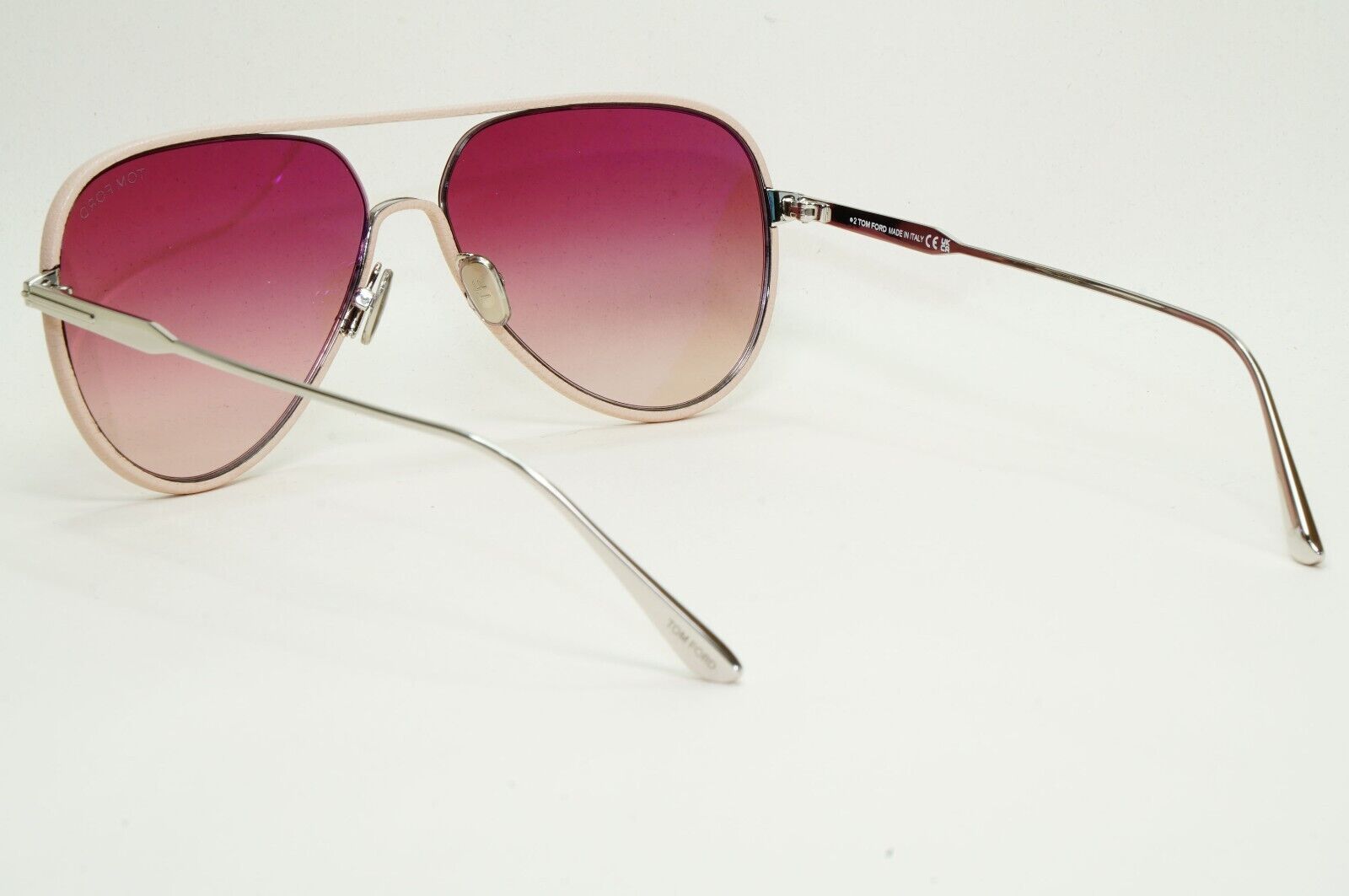 Tom Ford Sunglasses Jessie-02 Leather Pilot Silver Brown FT1016 TF 1016 18Z 60mm