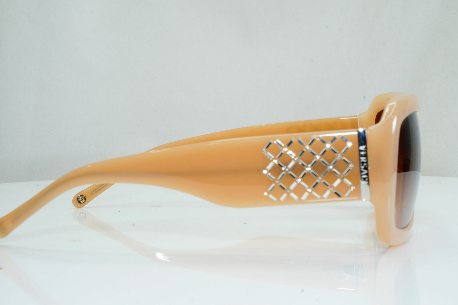 Versace Nude Beige Rhinestone Sunglasses Diamante Vintage MOD 4147 329/13 28499