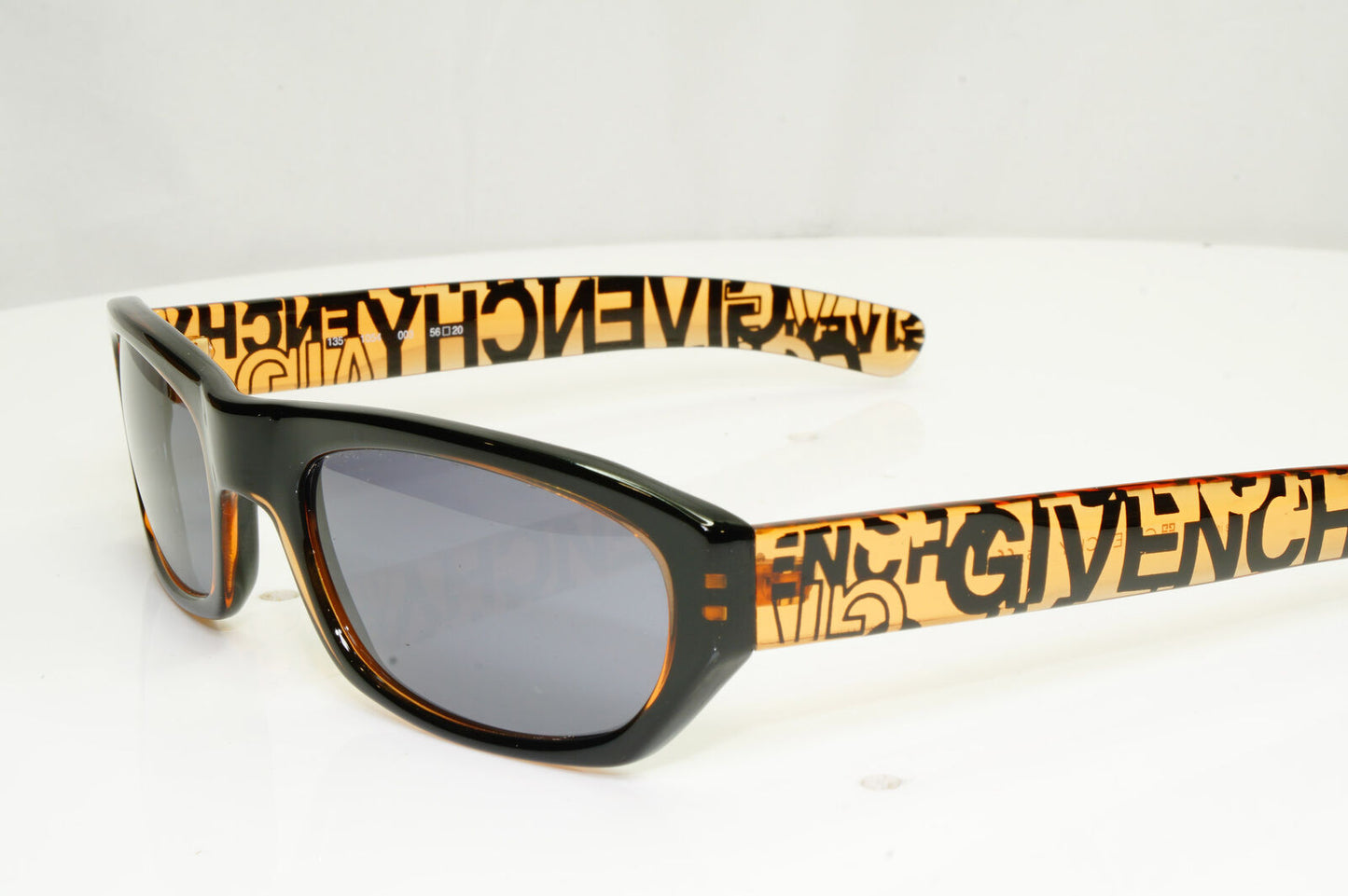 Givenchy 2004 Vintage Mens Womens Sunglasses Black Amber 1054 Big Logo 003 33146