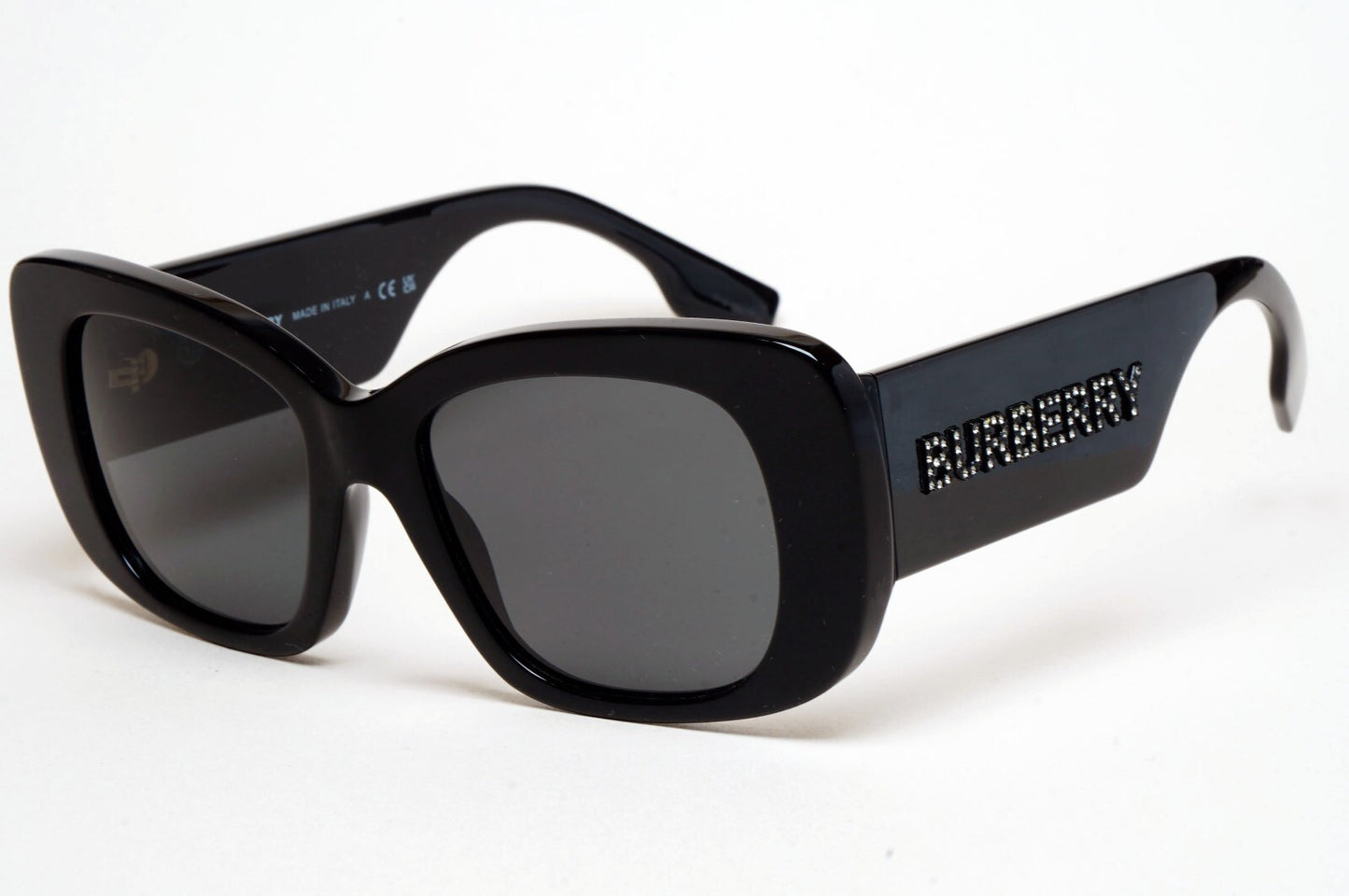 Burberry Sunglasses Black Square Diamante Letters BE 4410 3001/87 52mm