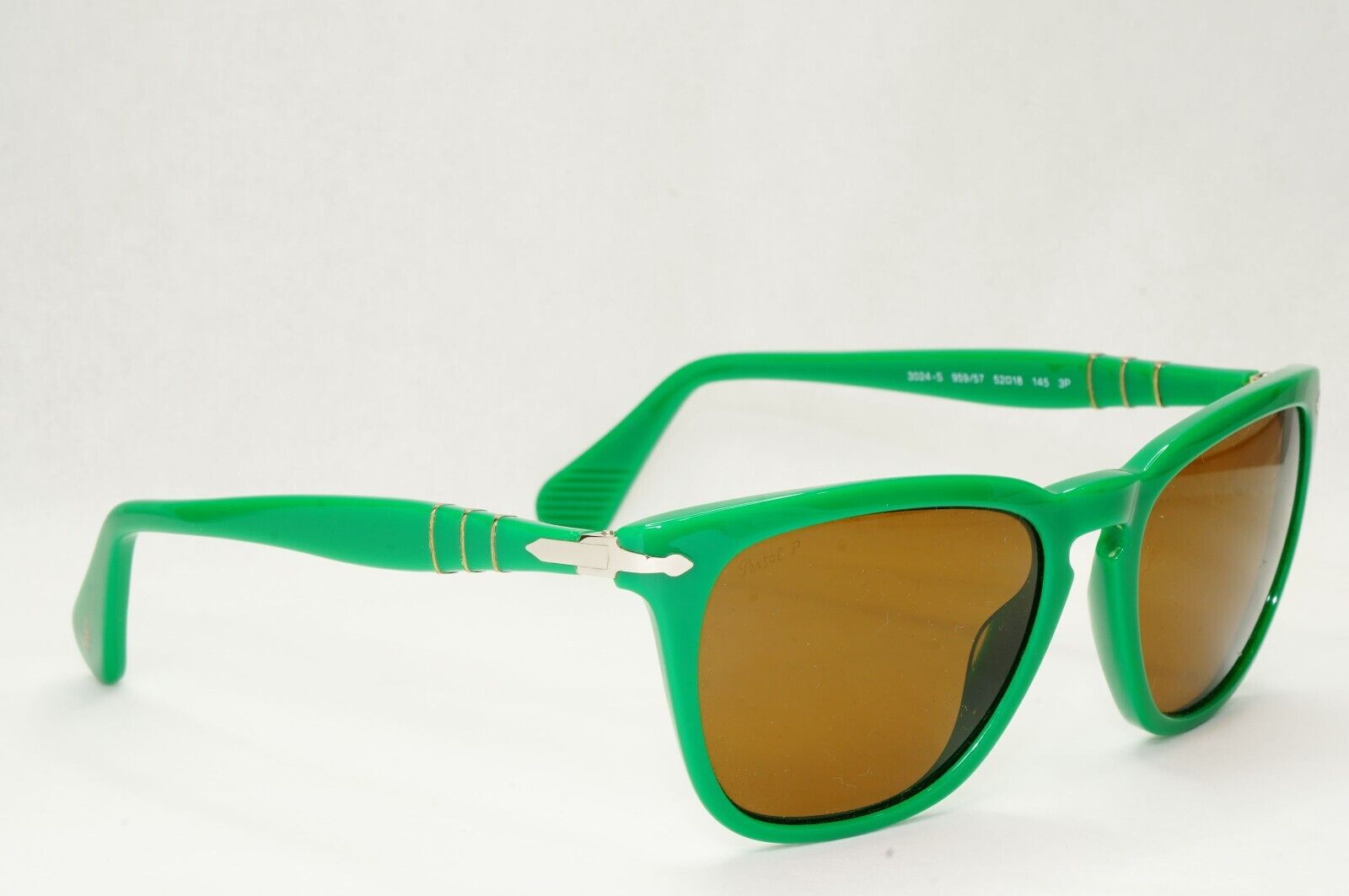 Persol Sunglasses 2012 Capri Polarized Green Brown Square 3024-S 959/57 52mm