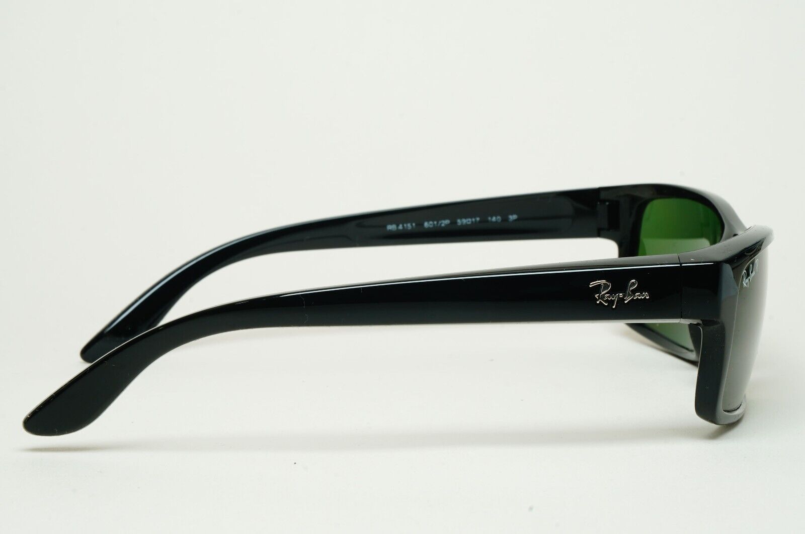Ray-Ban Sunglasses Polarised Black Rectangle Green Square RB 4151 601/2P 59mm