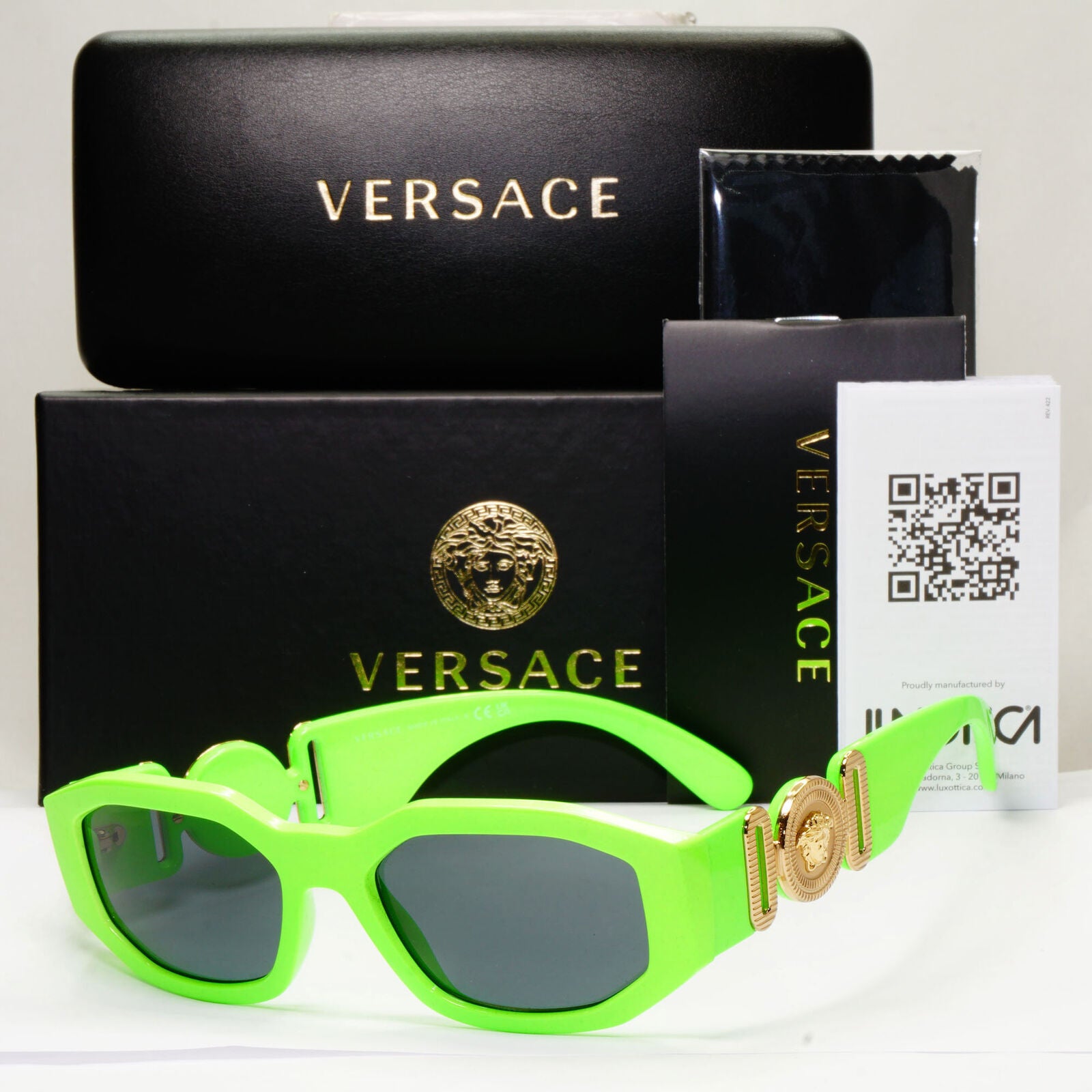 Versace Sunglasses Green Fluorescent Lime Gold Medusa MOD 4361 5319/87