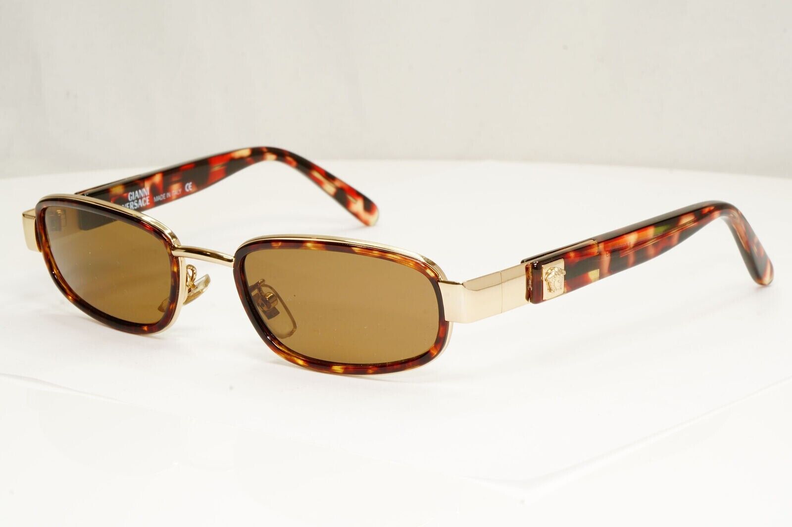 Gianni Versace 1996 Vintage Brown Gold Medusa Metal Sunglasses MOD X29 COL A11