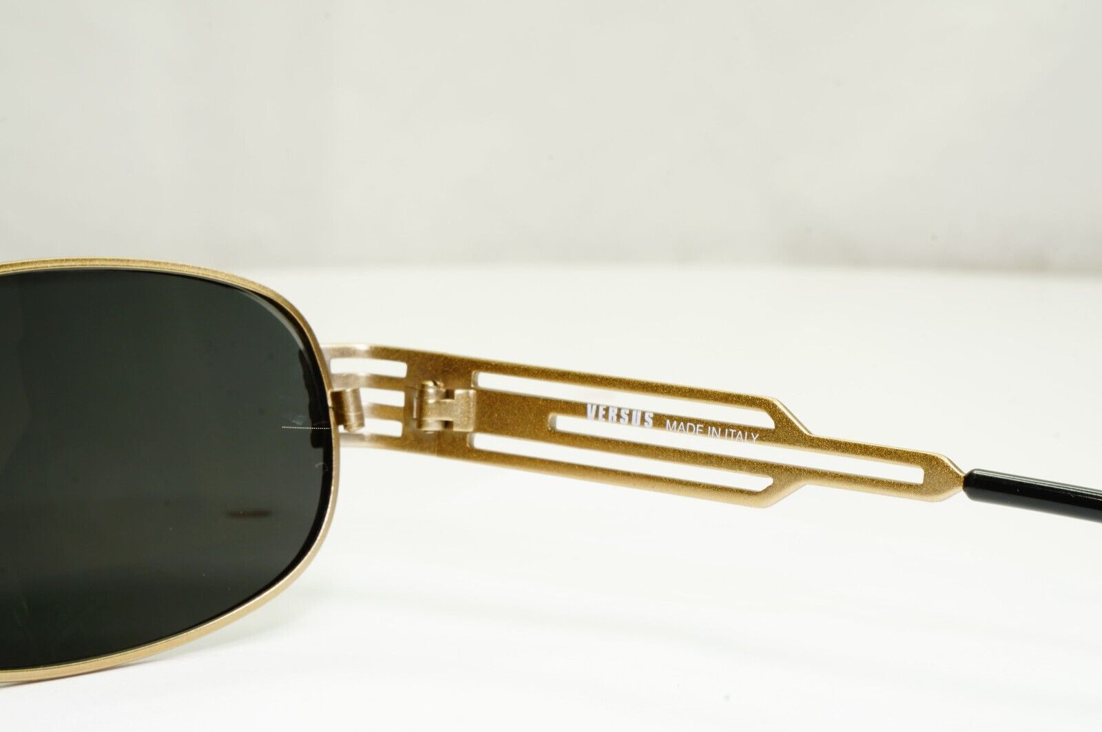 Versus 1996 by Gianni Versace Vintage Gold Black Sunglasses MOD F36 COL 86M