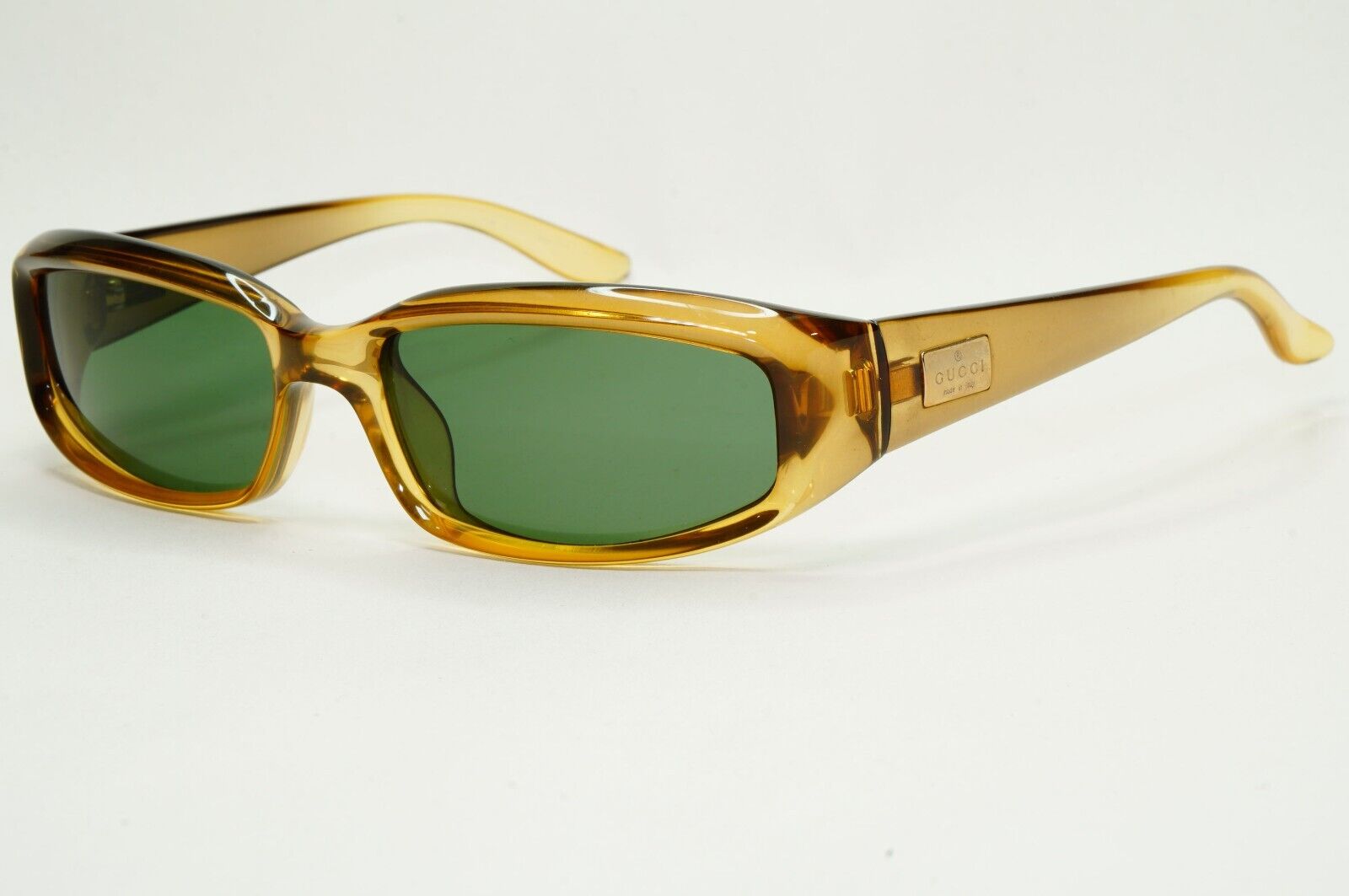 Gucci Sunglasses 1998 Vintage Honey Brown Green Rectangle GG 2454/S T7V 280924