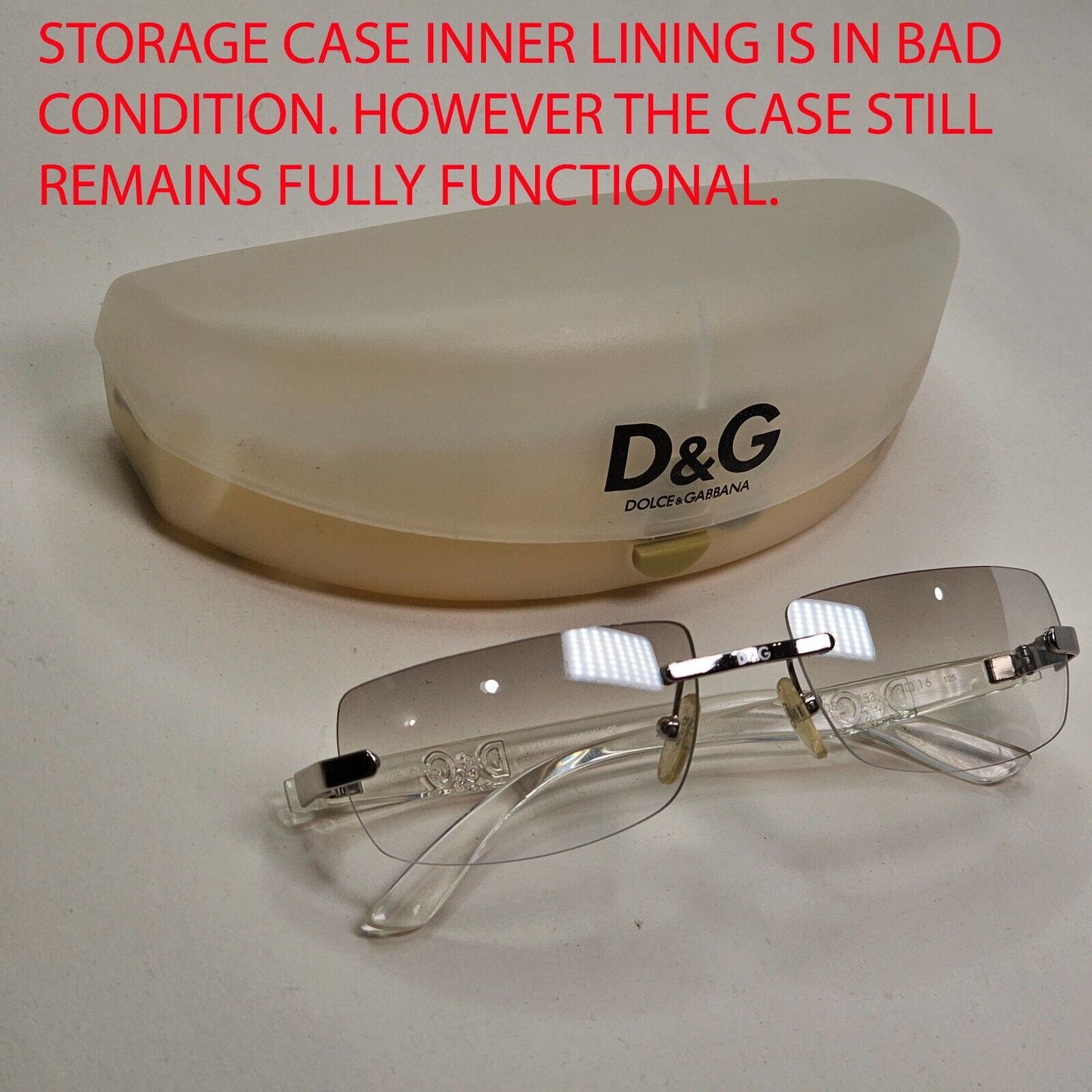 Dolce & Gabbana Sunglasses 2006 Vintage Rimless Silver Clear D&G 2066 753 081124