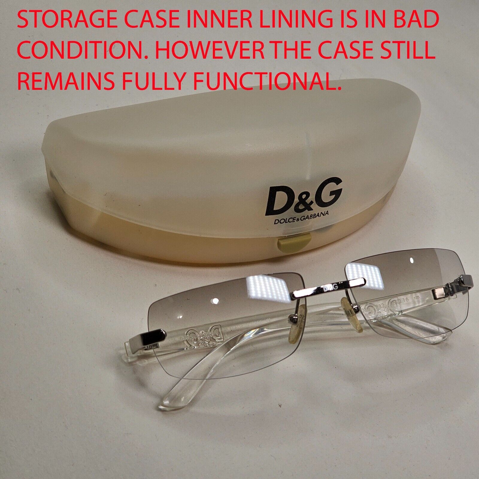 Dolce & Gabbana Sunglasses 2006 Vintage Rimless Silver Clear D&G 2066 753 081124