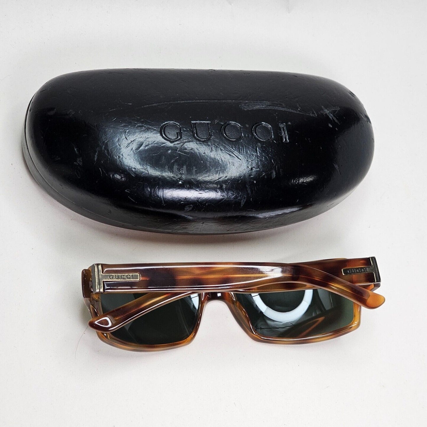Gucci Sunglasses 1997 Vintage Brown Green Rectangle Small GG 1451/S 8PP 041124