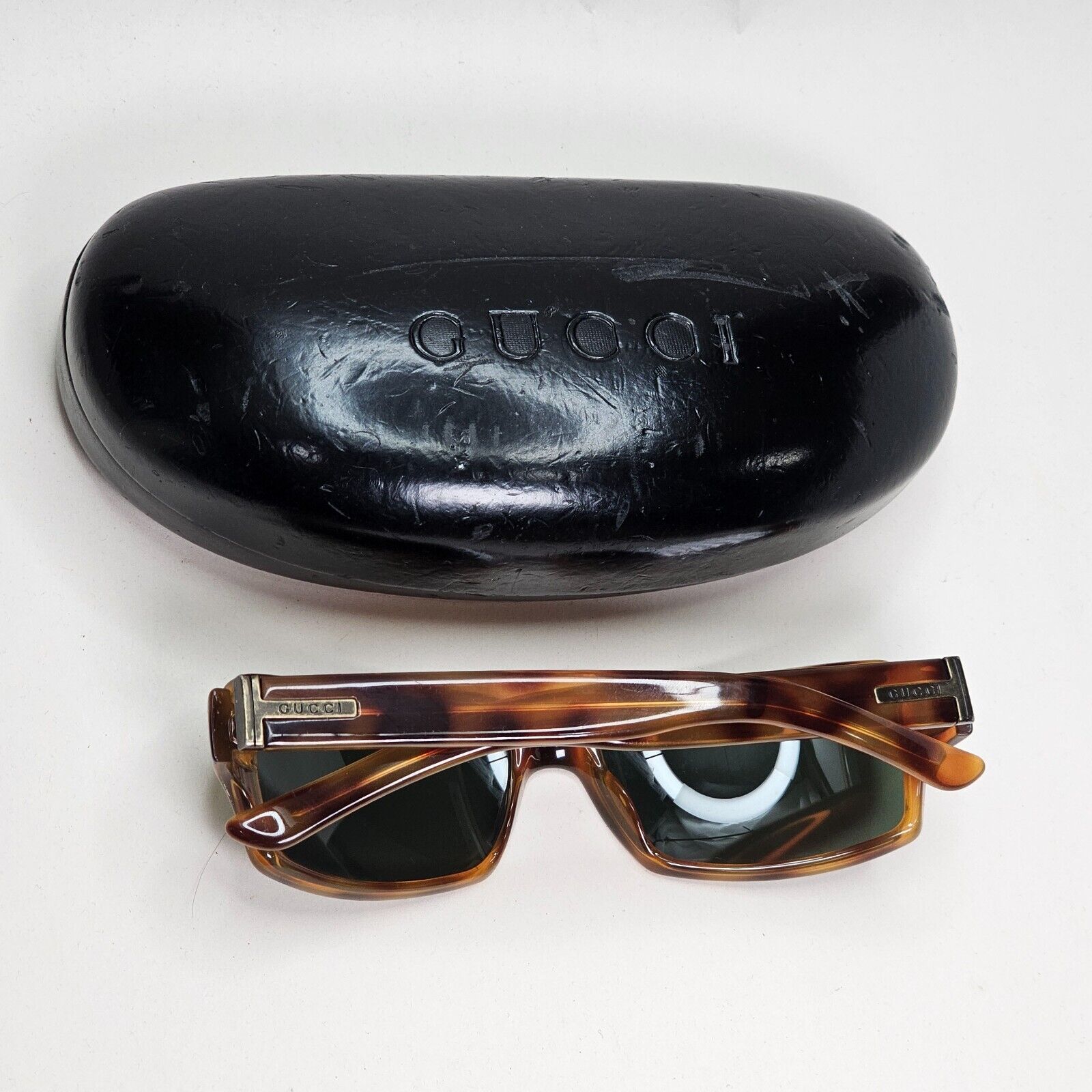Gucci Sunglasses 1997 Vintage Brown Green Rectangle Small GG 1451/S 8PP 041124