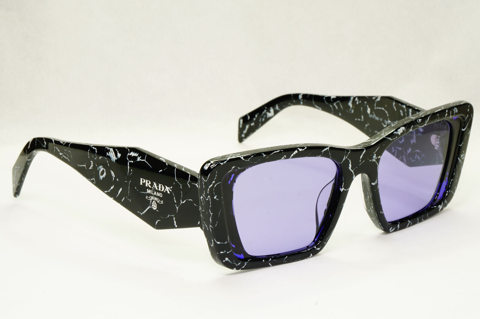 Prada Symbole Sunglasses Black White Marble Violet PR08YS SPR 08YF 03V01O